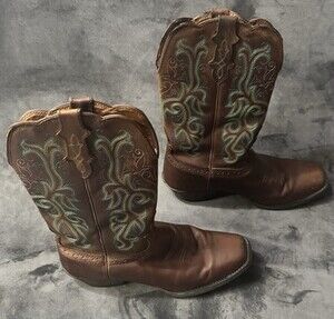 Justin Cowboy Boot Stampede Sorrel Apache Women's Size 10